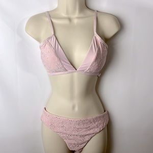 Splendid - Bikini Set New - Baby Pink Eyelet - S/M